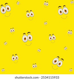 Emoticons seamless pattern. Facial expression seamless pattern vector background. Smiles face texture template. Modern smileys for textiles, interior design, book design, website Background. EPS10.