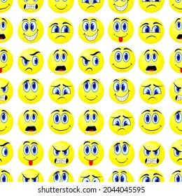 Emoticons nahtloses Muster, Vektorgrafik
