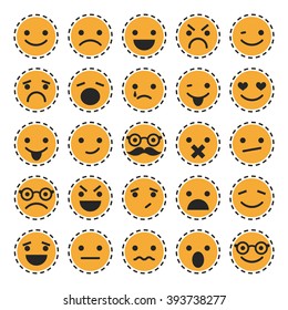 Emoticons. Set of characters in different emotions