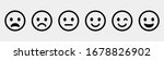 Emoticons set. Emoji faces collection. Emojis flat style. Happy and sad emoji. Line smiley face - stock vector.