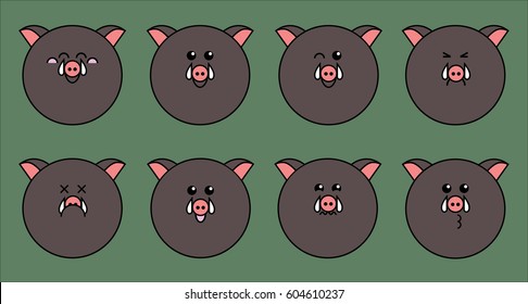 Emoticons set with seal