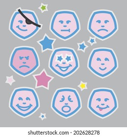 emoticons set for web design, high quality print and other creative works