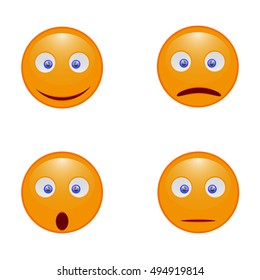 Emoticons set.Emoji vector illustration.