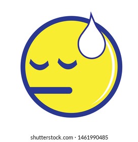 emoticons, shame, vector icon, white background
