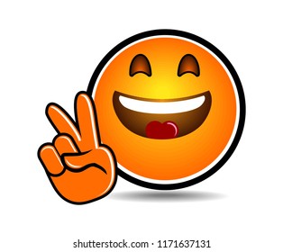 emoticons show two fingers