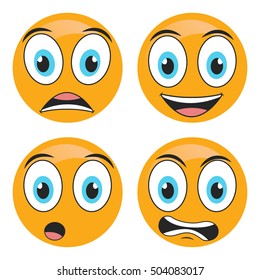 Emoticons, smile icons vector set illustration design.