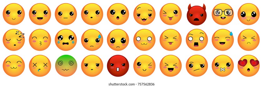 Emoticons or smileys icons set for web