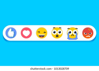 Emoticons for social application. Cheerful internet media eps characters. Vector illustration.