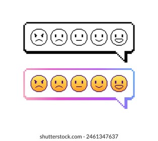 Emoticones iconos de burbujas de voz. Conjunto de emoticonos. Silueta y estilo plano. Iconos vectoriales