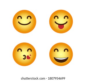 Emoticons symbols icons set. Vector Illustrations