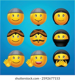 Emoticons with the theme of Muslim expressions