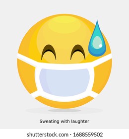 Los emoticonos usan máscaras. Los emoticonos sudan de risa.