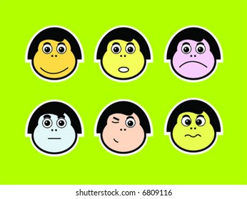 Emoticons of various facial expressions