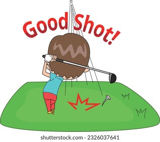 Emoticons with various poses related to golf