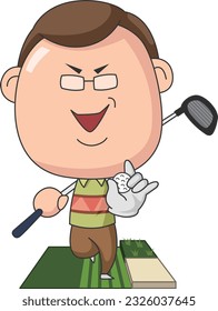 Emoticons with various poses related to golf
