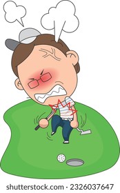 Emoticons with various poses related to golf