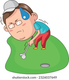 Emoticons with various poses related to golf