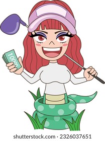 Emoticons with various poses related to golf