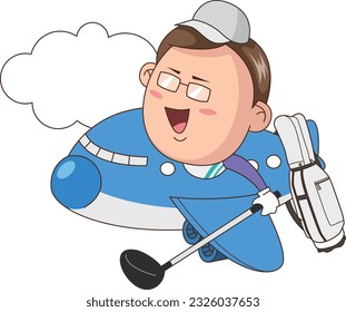 Emoticons with various poses related to golf