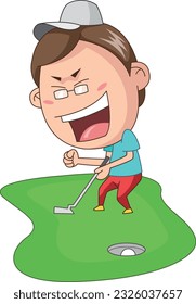 Emoticons with various poses related to golf