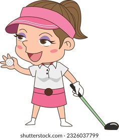 Emoticons with various poses related to golf