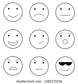 emoticons in the vector. 6 emoticons with different emotions