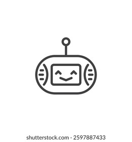Emotion AI line icon. linear style sign for mobile concept and web design. Chatbot with emotional expression outline vector icon. Symbol, logo illustration. Vector graphics