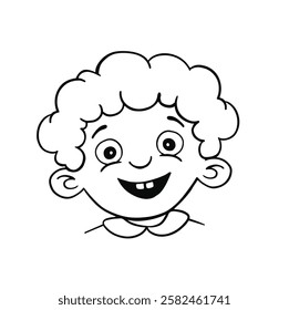 emotion avatar child boy happy laughing line vector