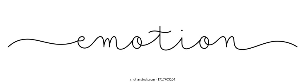 Pancarta de caligrafía de monolina vectorial negra EMOTION con swaps