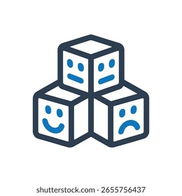 Icono De Bloques De Emoción Aislado Sobre Fondo Blanco