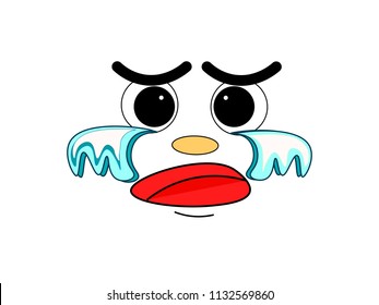 Emotion of the cartoon character cry