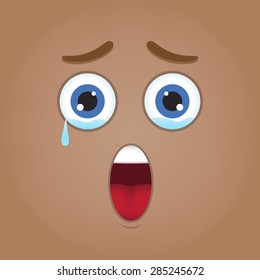 emotion of cartoon face eps 10 vector
