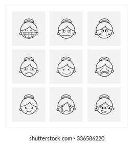 Emotion cartoon icons 