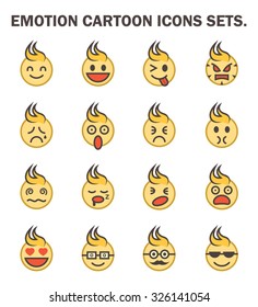 Emotion cartoon icons sets.