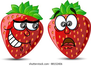 Emotion cartoon strawberries