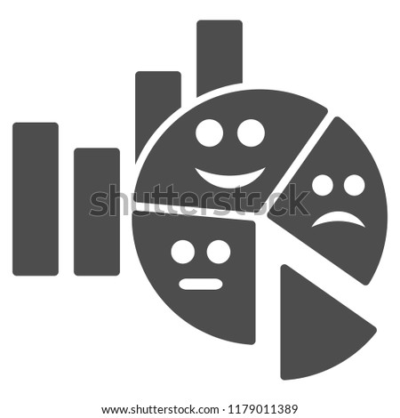 Emotion charts vector pictograph. Style is flat graphic gray symbol.