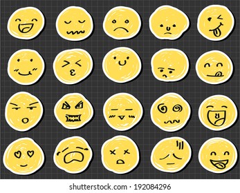 emotion collection sketch drawing vector