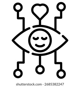 ícone web bot companheiro de emoção em estilo de contorno