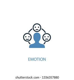 emotion concept 2 colored icon. Simple blue element illustration. emotion concept symbol design. Can be used for web and mobile UI/UX