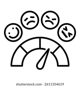 Emotion control icon. Represents emotional intelligence, mental health awareness, mood regulation, and psychological balance