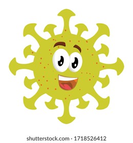 emotion of Coronavirus 2019-nCoV. COVID-19 viral symbol.  Cartoon icon of the virus. Corona virus icon. flu outbreak. influenza pandemic. Virus Vector EPS