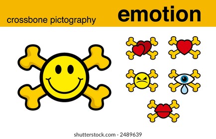 emotion crossbone pictography ? vector illustration
