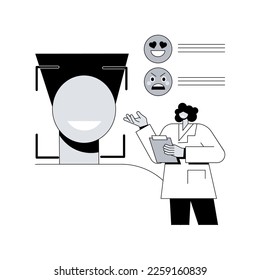 Emotion detection abstract concept vector illustration. Speech, emotional state recognition, emotion detection from text, sensor technology, machine learning, AI reading face abstract metaphor.