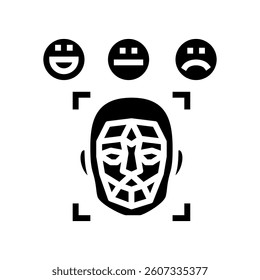 emotion detection social robotics glyph icon vector. emotion detection social robotics sign. isolated symbol illustration