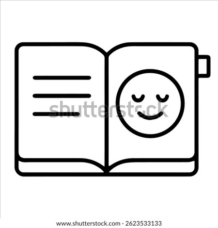 Emotion diary icon on white background vector
Vector icon