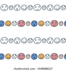 emotion doodle vector pattern, ideal for web