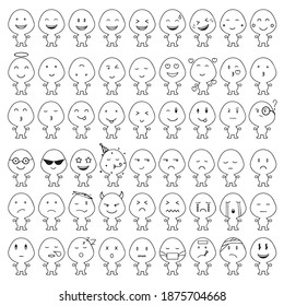 Emotion Emoji Hand Drawn Doodle Icon Cartoon Character Desing