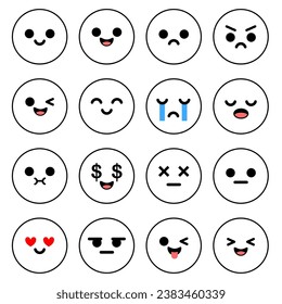 Emotion Emoji Mood Set Vector Illustration and Icon,etc.
