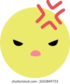 Emotion expression face icon angry vector illustration