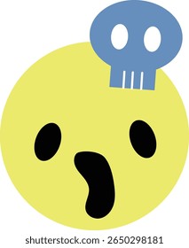 Emotion expression face icon shock vector illustration